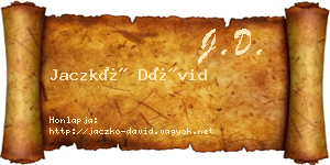 Jaczkó Dávid névjegykártya