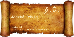 Jaczkó Dávid névjegykártya