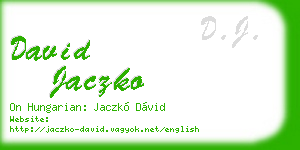 david jaczko business card